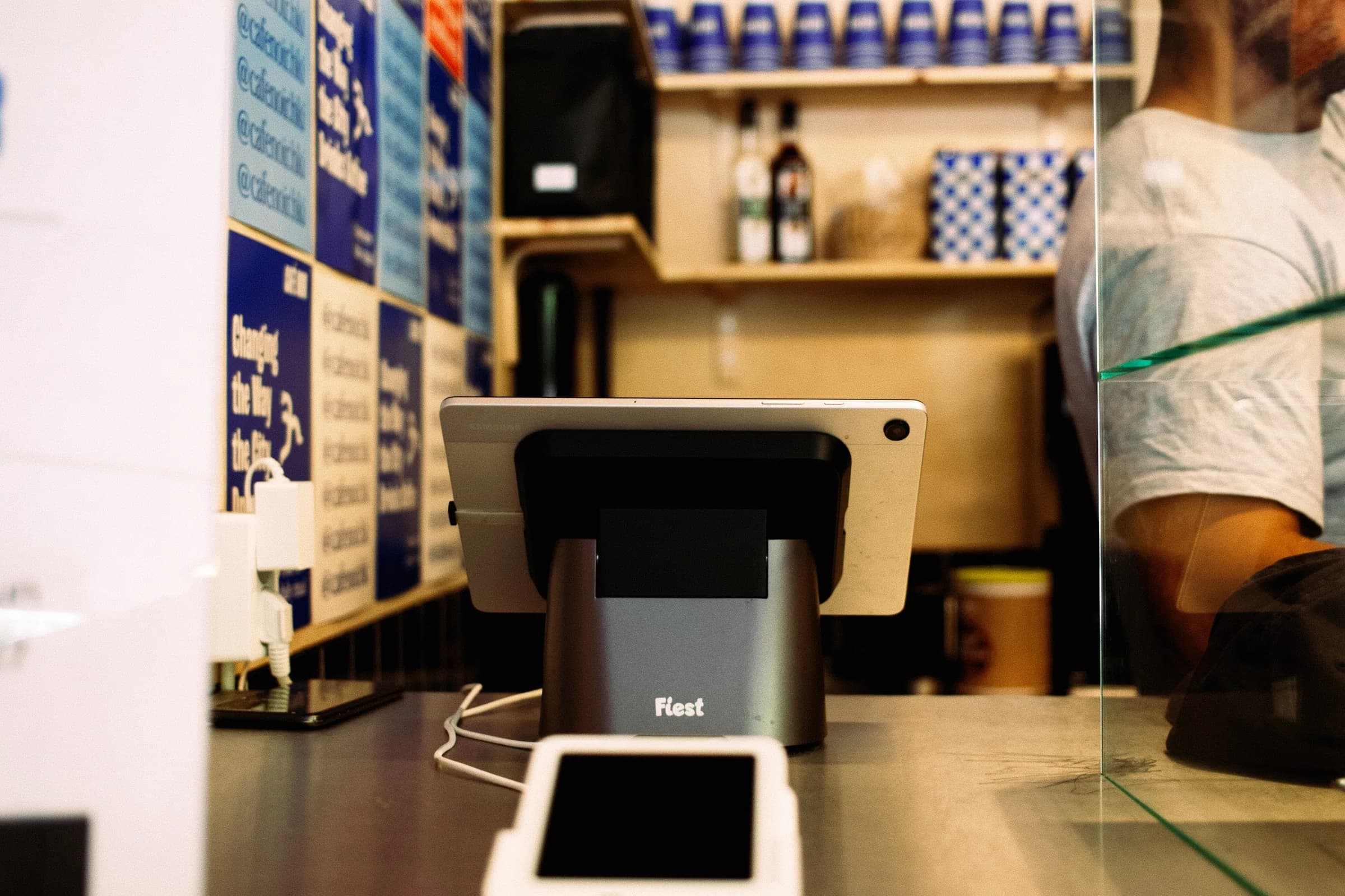 Café Noir counter and street-facing service area during the day