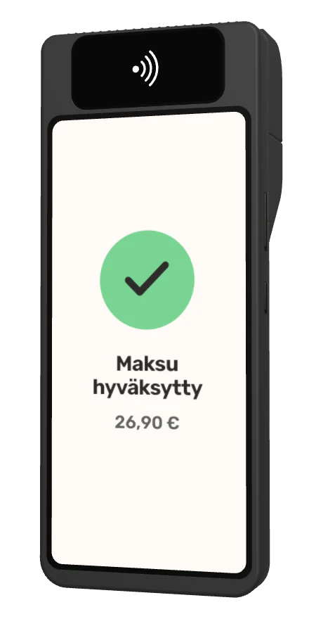 Kahvilan tilauksen hyväksytty korttimaksu maksupäätteellä